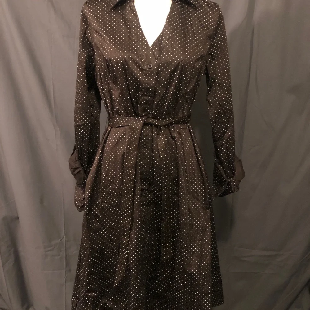 Merona Brown Polka Dot Midi Dress